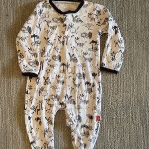 Magnetic Me Black and White Animal Print Footie